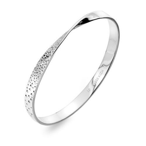 Hot Diamonds Pôvabný strieborný pevný náramok s diamantom Quest DC168