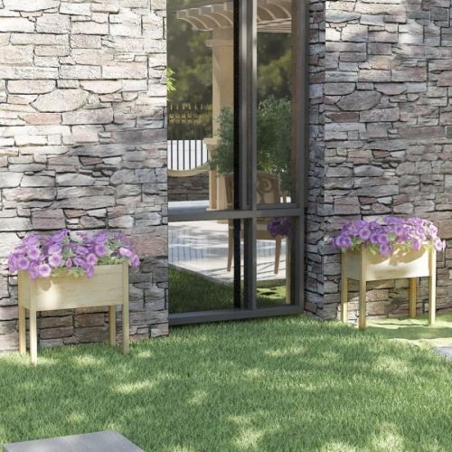 Záhradný truhlík 2 ks borovice Dekorhome Biela