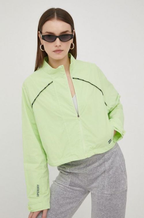 Bunda Superdry dámska, zelená farba, prechodná,