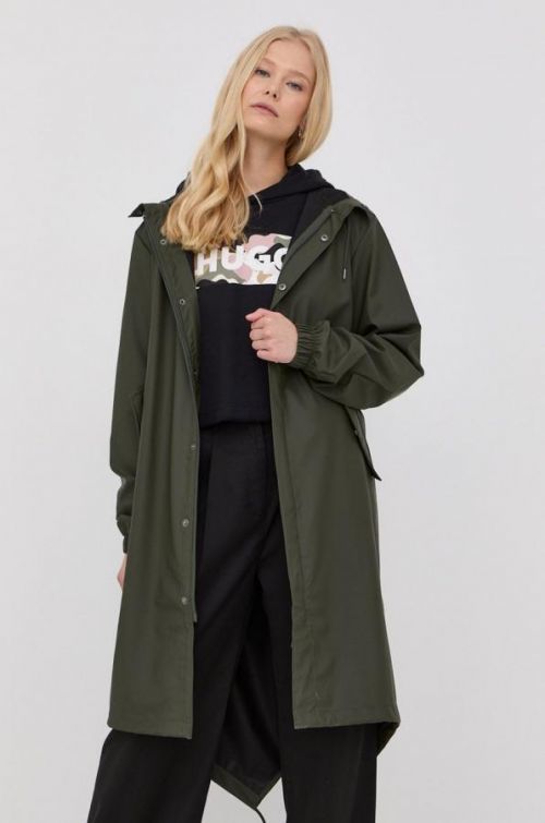 Nepremokavá bunda Rains 18140 Fishtail Parka zelená farba, prechodná
