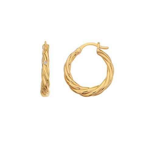 Hot Diamonds Moderné pozlátené náušnice kruhy s diamantmi Jac Jossa Soul DE673