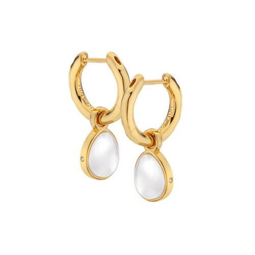 Hot Diamonds Pôvabné kruhové náušnice s diamantmi a perleťou 2v1 Jac Jossa Soul DE671