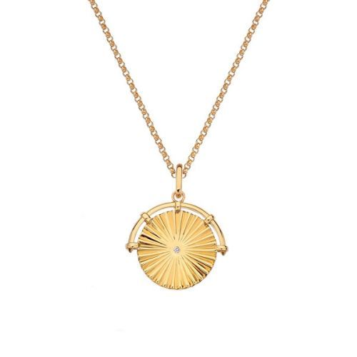 Hot Diamonds Elegantný pozlátený náhrdelník s diamantom Jac Jossa Hope DP850 (retiazka, prívesok)