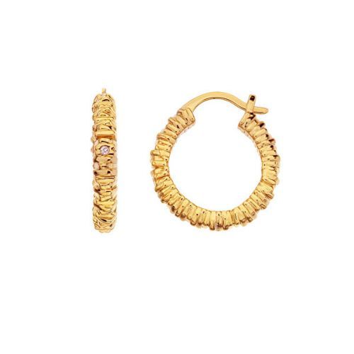 Hot Diamonds Pôvabné pozlátené náušnice kruhy s diamantmi Jac Jossa Hope DE685