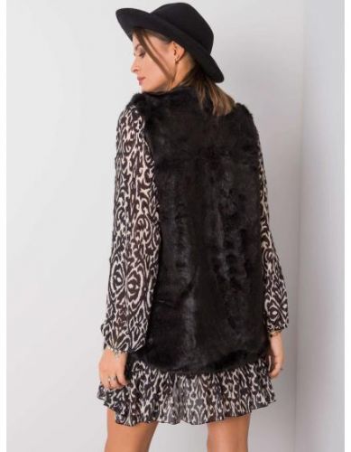 Dámska kožušinová vesta ADELLE čierna