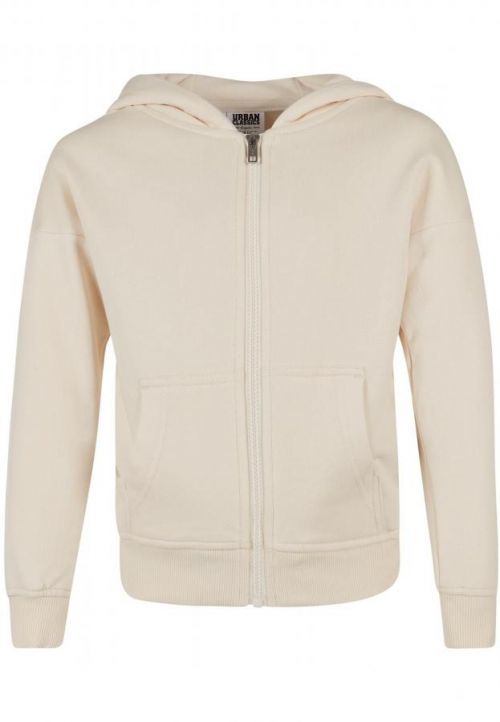 Urban Classics Girls Organic Terry Zip Hoody whitesand - 110/116