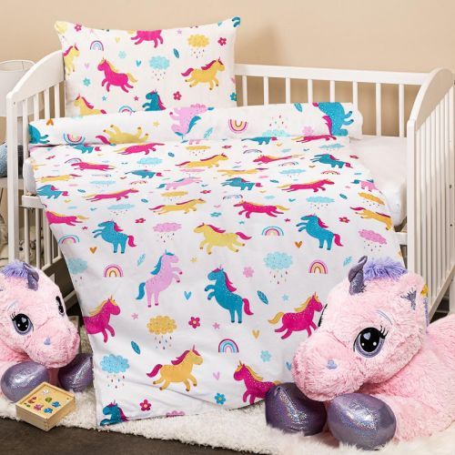 4Home Detské bavlnené obliečky Unicorn, 100 x 135 cm, 40 x 60 cm