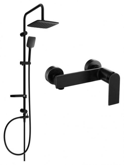 MEXEN/S - Svensprchový stĺp vrátane sprchovej batérie Alexa, čierna 71240262-70