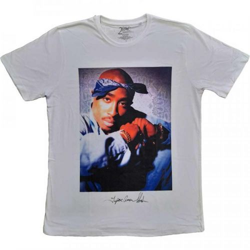 2Pac tričko Blue Bandana Biela XL