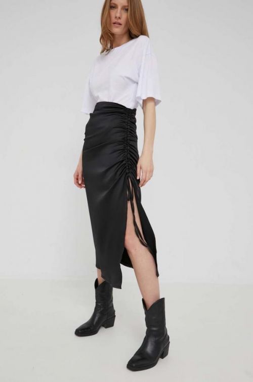 Sukňa Answear Lab čierna farba, maxi, puzdrová