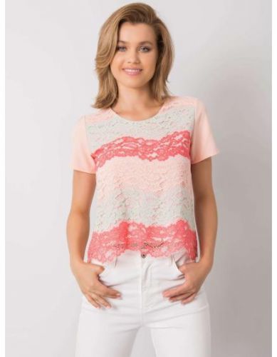 Dámska čipkovaná blúzka ZAHRA peach-coral