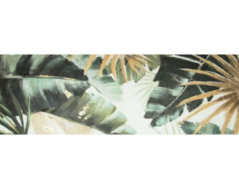 Ručne maľovaný obraz Tropické listy, 120x40 cm%