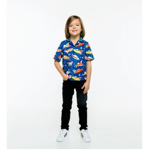 Mr. GUGU & Miss GO Kids's Shirt SH-K1616 Navy Blue