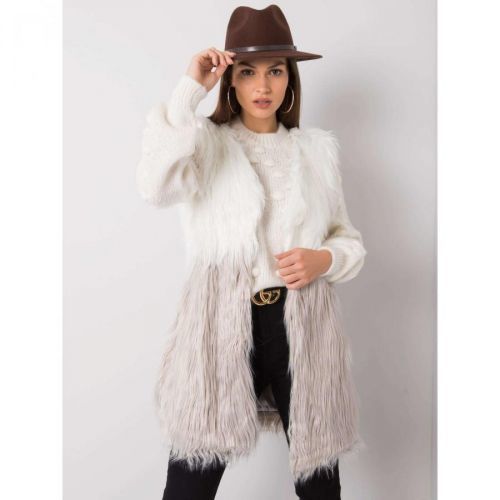 Ecru-gray fur vest