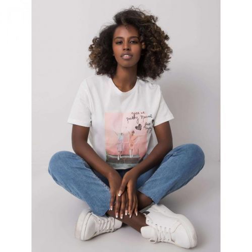 Women's white t-shirt with a print