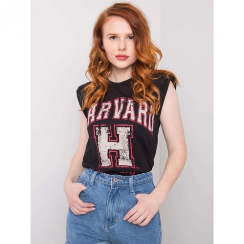 Women's black cotton t-shirt