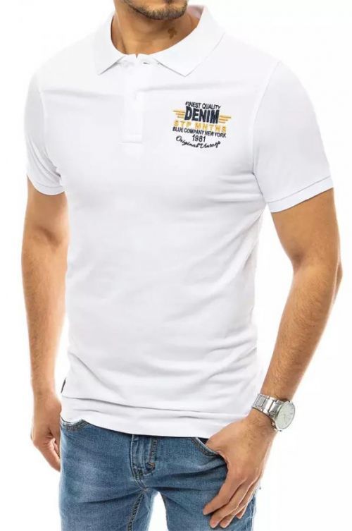 Polo shirt with embroidery white Dstreet PX0416