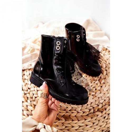 Children's Boots Shiny Lacquered Black Semissa