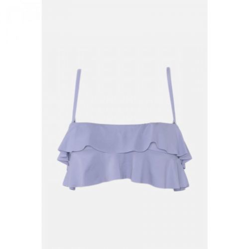 Trendyol Blue Frilly Bikini Top