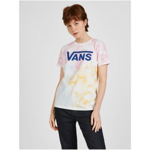 White-pink Women's Patterned T-Shirt VANS - Women