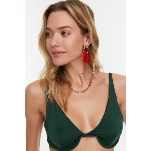 Trendyol Green Triangle Bikini Top