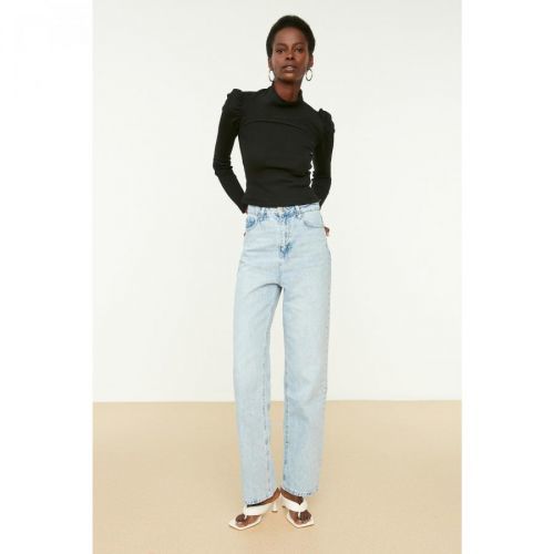 Trendyol Blue High Waist Wide Leg Jeans