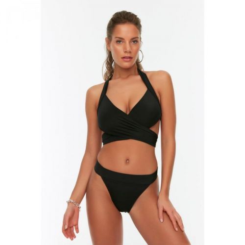 Trendyol Black High Waist Bikini Bottom
