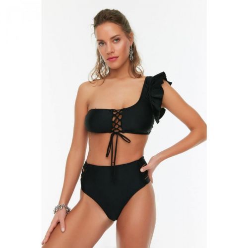 Trendyol Black Cut Out Detailed Bikini Bottom