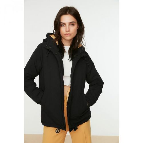 Trendyol Black Hooded Inflatable Coat