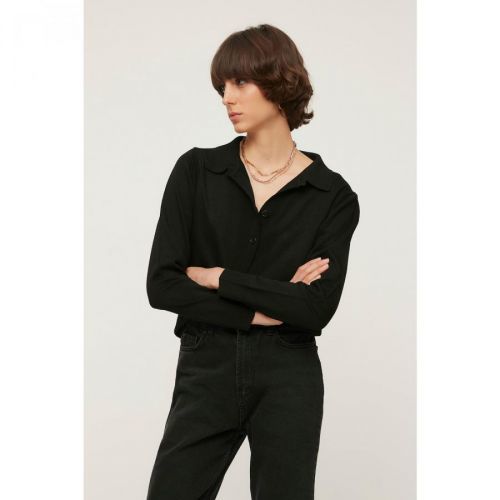 Trendyol Black Polo Collar Knitwear Sweater