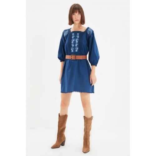Trendyol Navy Belted Dress