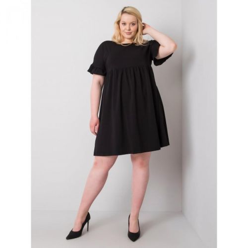 Black plus size cotton dress