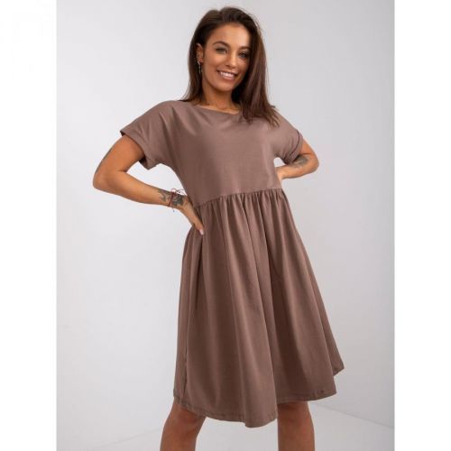 RUE PARIS Dark green dress with lace insert
