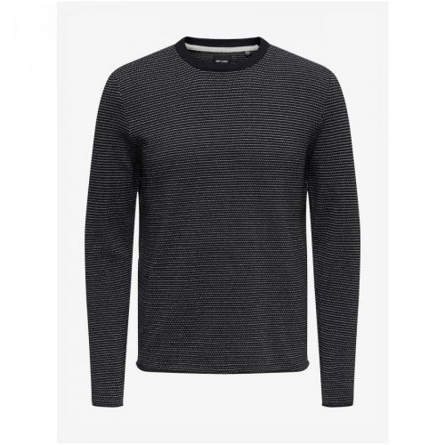 Dark Blue Ribbed Sweater ONLY & SONS Niguel - Men