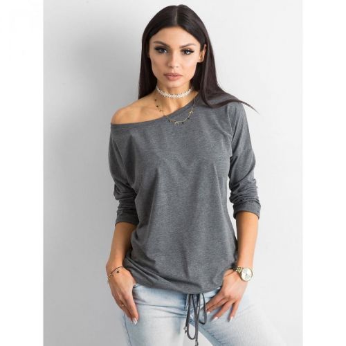 Women's dark gray cotton blouse