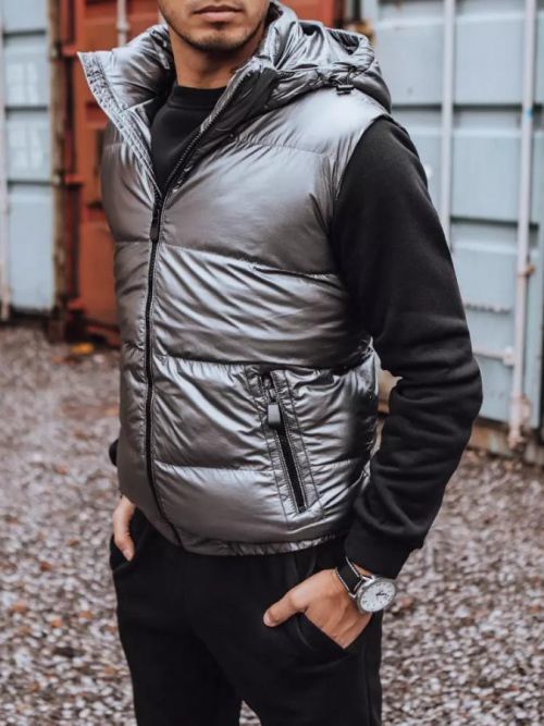 Men's dark gray vest Dstreet TX3921