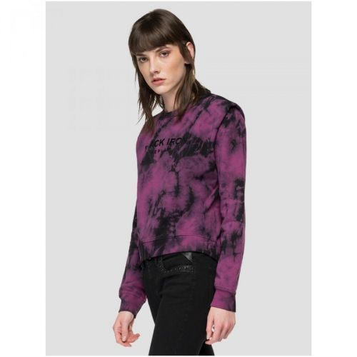 Black-Pink Women's Patterned Sweatshirt Replay - Women