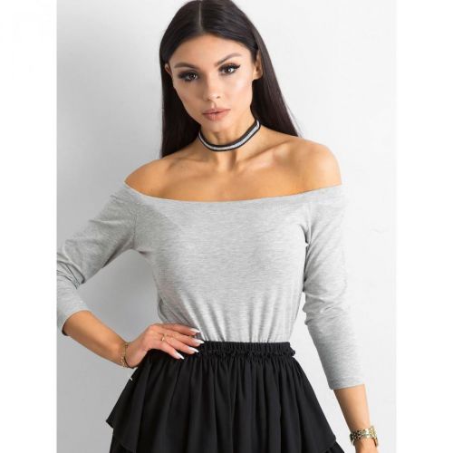 Gray cotton women's blouse