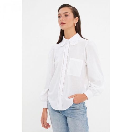 Trendyol Ecru Collar Detailed Shirt