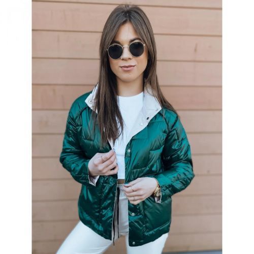 Reversible women's quilted NATINA jacket in dark green Dstreet TY2753