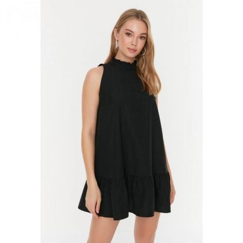 Trendyol Black Petite Stand Collar Dress
