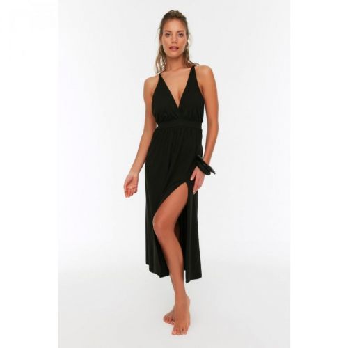 Trendyol Black Back Detailed Slit Dress