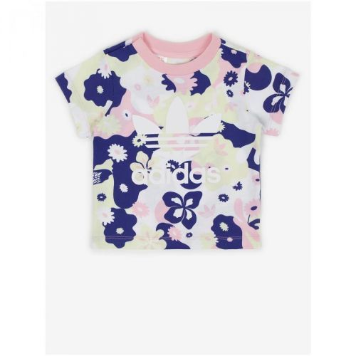 Blue-White Girl Flowered T-Shirt adidas Originals - Girls