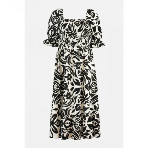 Trendyol Black Patterned Midi Dress
