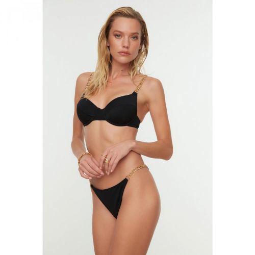 Trendyol Black Chain Detailed Bikini Bottom