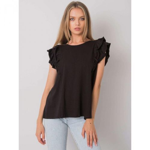 OCH BELLA Black blouse with a back neckline