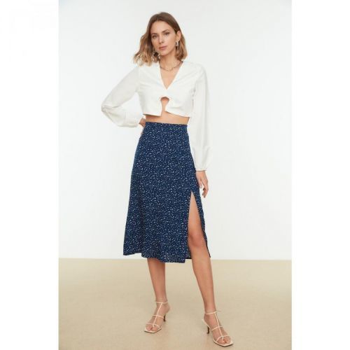 Trendyol Navy Blue Straight Skirt