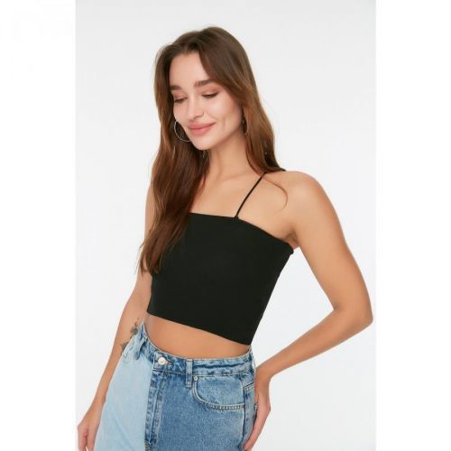 Trendyol Black Crop Knitwear Blouse