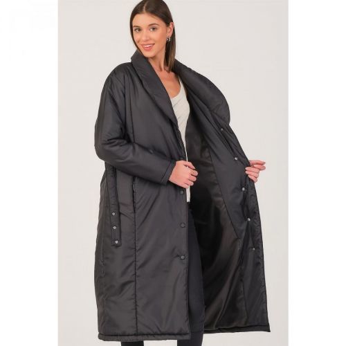 Z6688 DEWBERRY LADIES COAT-BLACK