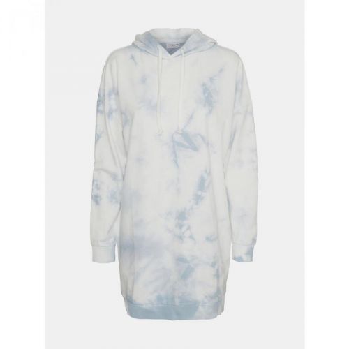 Blue-white patterned sweatshirt dress Noisy May Ilma - Women